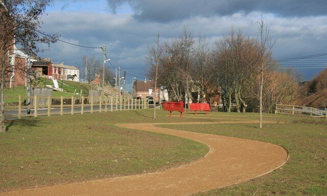 Skinningrove Doorstep Green A newly constructed recreation area, the idea of local residents, built on the site of the former gasworks.