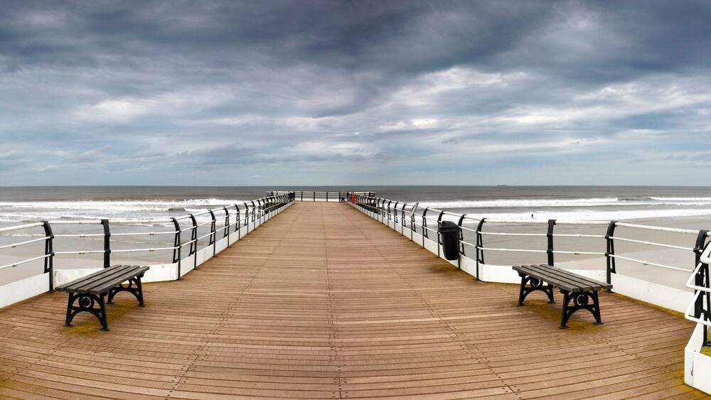 Dock With Benches, Saltburn, England