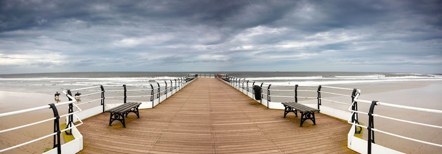Dock With Benches, Saltburn, England