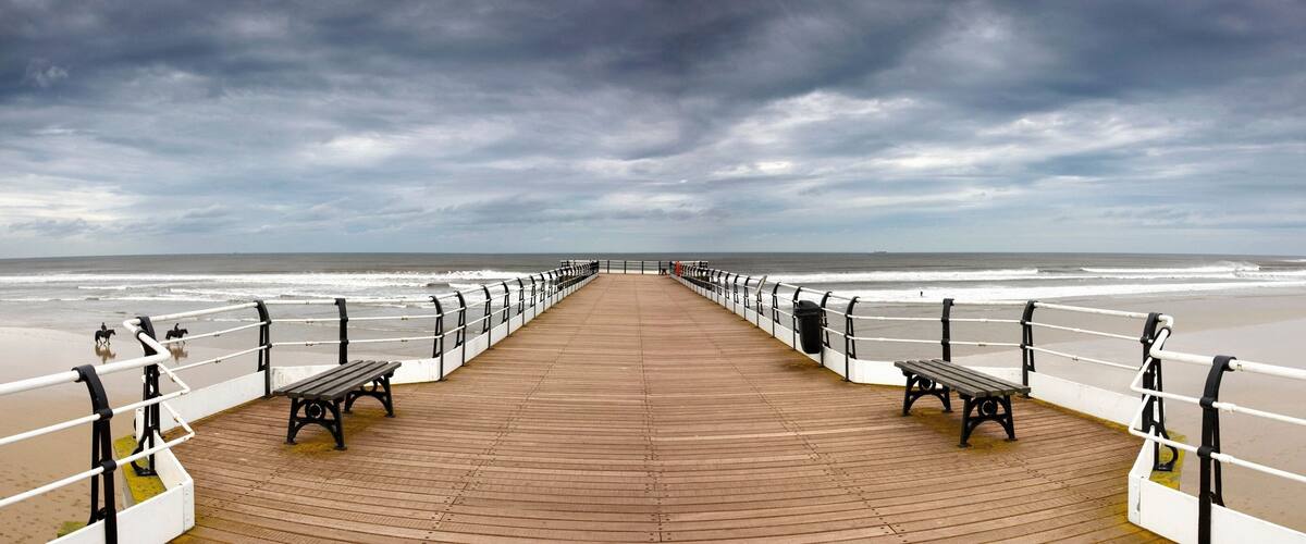 Dock With Benches, Saltburn, England