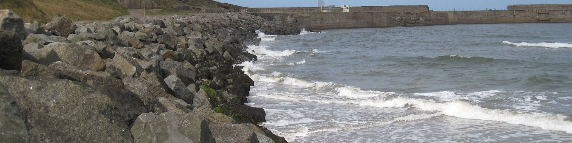 Sea defences at Skinningrove This photograph shows a view of some of the sea defences that have been introduced on the coastline between Skinningrove and the jetty at Cattersty Sands.The picture was taken looking in a north-westerly direction towards Cattersty Sands.