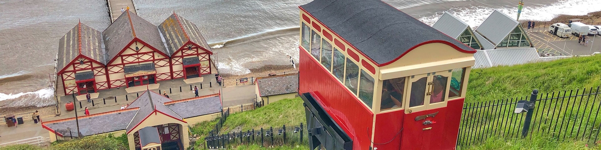This is the oldest water balanced funicular still in operation in the United Kingdom. Doesn’t cost much to ride and the carriages are decked out with stained glass. There are some lovely views from the top out over the pier and coast.