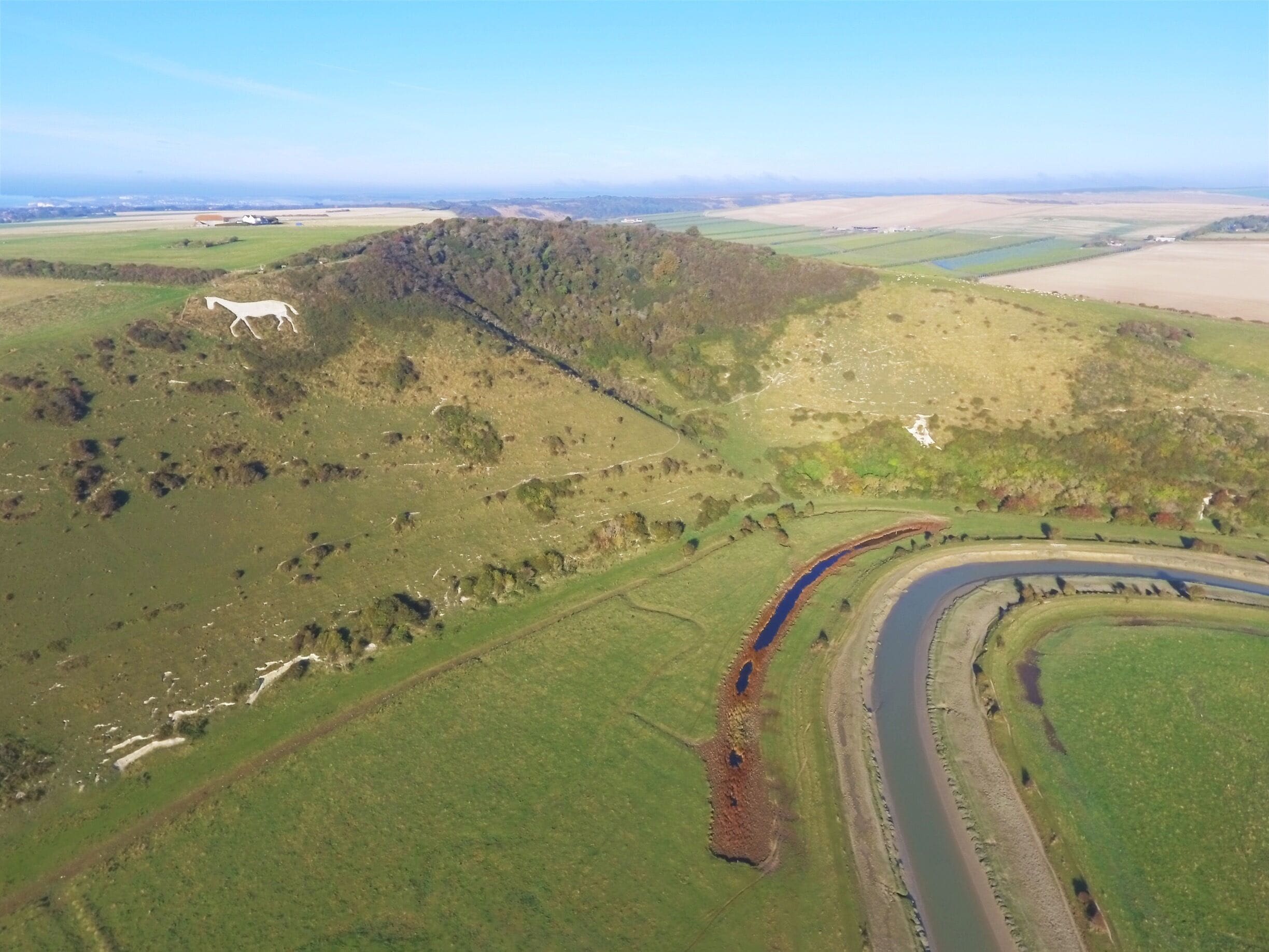 The Cuckmere Valley near Seaford in East Sussex is a great place to walk. Have lunch at the Golden Galleon pub, then walk it off following the meander of the River Cuckmere all the way to the sea.

Take in the view of the White Horse made out of chalk along with the many species of wildlife and plants along the way.