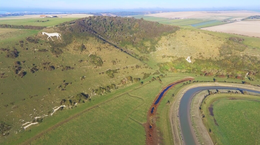 The Cuckmere Valley near Seaford in East Sussex is a great place to walk. Have lunch at the Golden Galleon pub, then walk it off following the meander of the River Cuckmere all the way to the sea.
Take in the view of the White Horse made out of chalk along with the many species of wildlife and plants along the way.