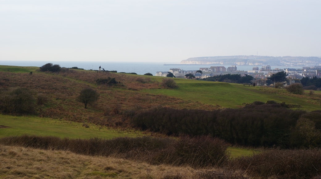 View Across Seaford Head Golf Course Seaford is in the middle distance, and Newhaven Harbour is in the distance, to the right of picture.