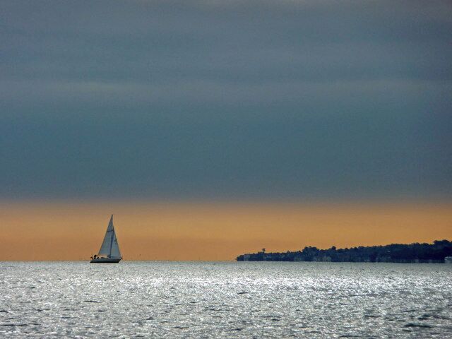 Nettlestone Point, Isle of Wight Looking across Spithead towards Nettlestone Point.