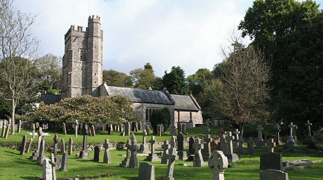 Parish church of SS Peter and Mary, Salcombe Regis, Devon, seen from the southwest