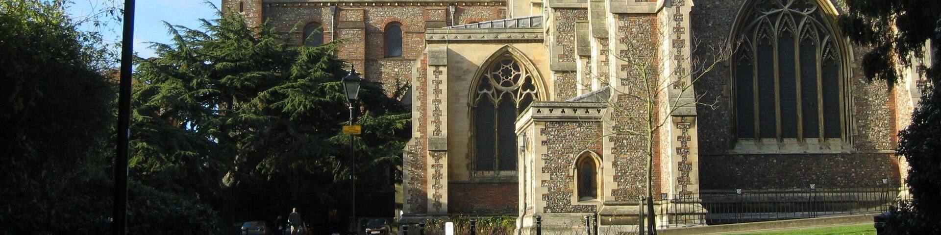 St Albans Cathedral from the east.