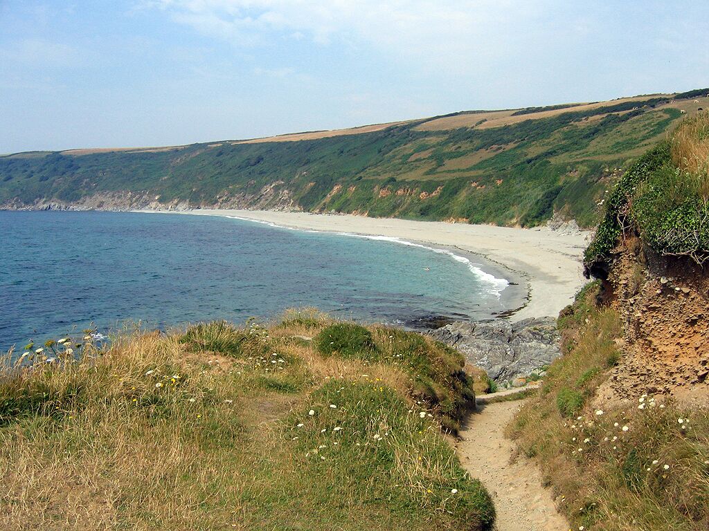 Vault Beach near Gorran Haven The pathway leading down to Vault Beach, south west of the village of Gorran Haven.