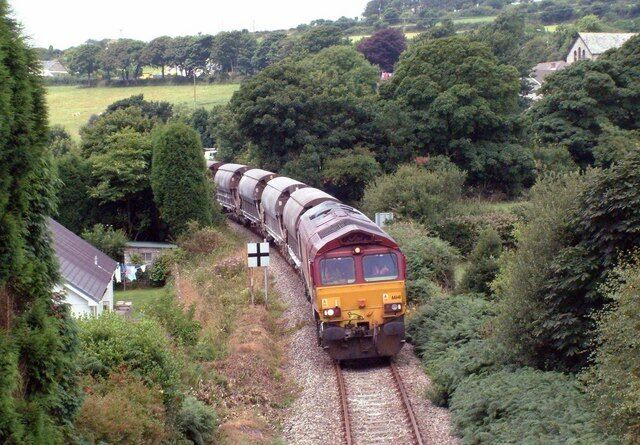 Clay train near Lanjeth, Cornwall.