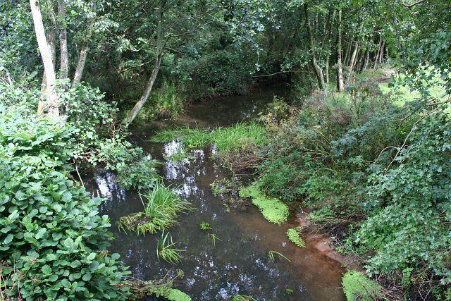 The River Fal at Trerice Bridge.