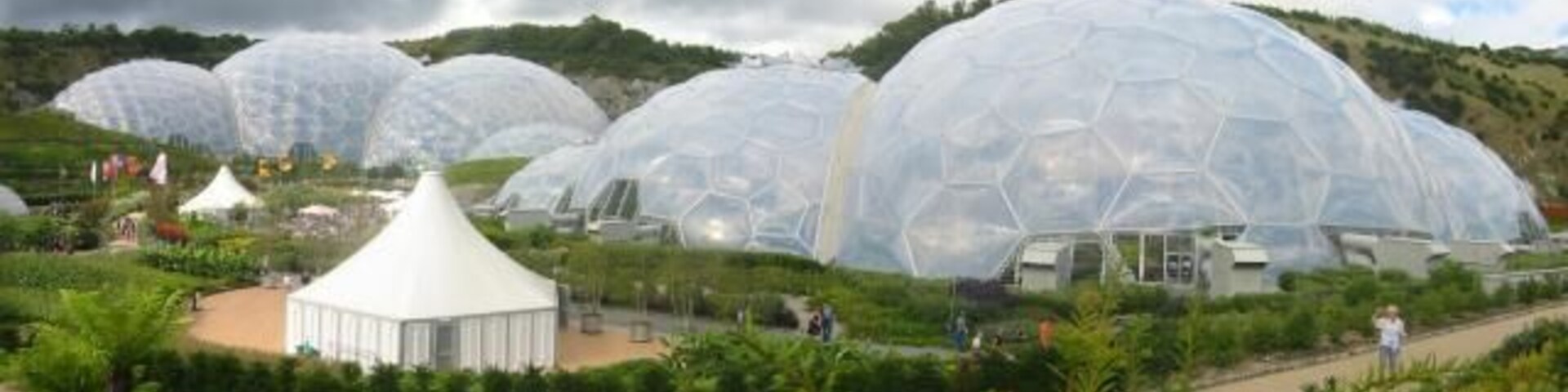 Eden Project, Bodelva The Eden Project turned this flooded abandoned clay pit into an ecological educational extravaganza! Thousands of plant species are maintained in the futuristic "biomes" and on the terraced edges of the pit.