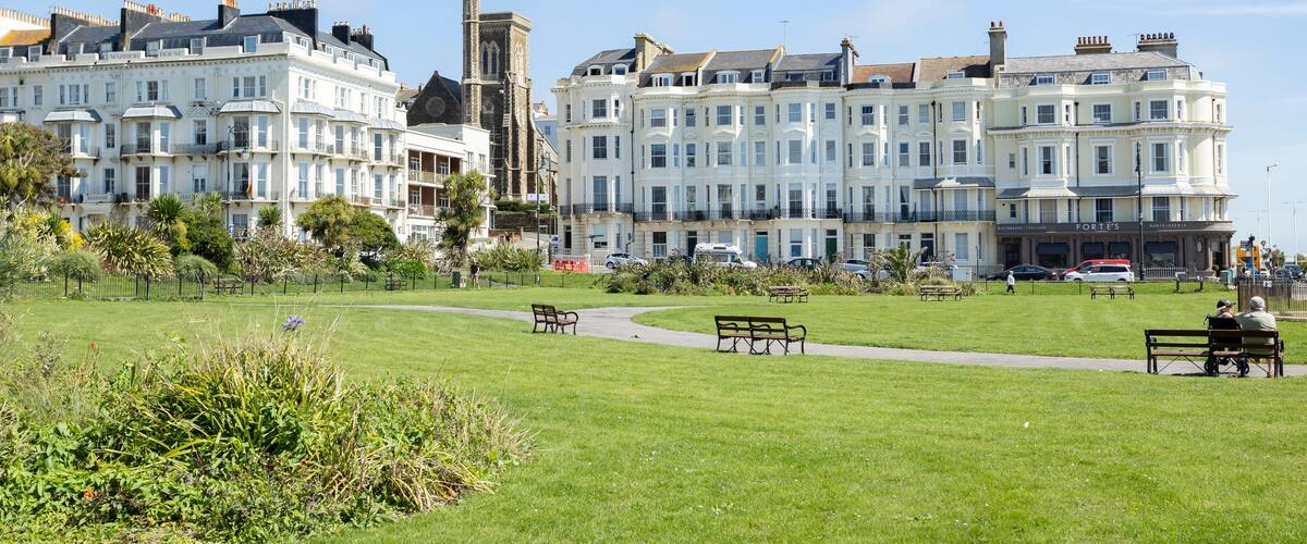 Hastings, united kingdom, 24, August 2022 Warrior Square Gardens, St Leonards-on-Sea, Hastings