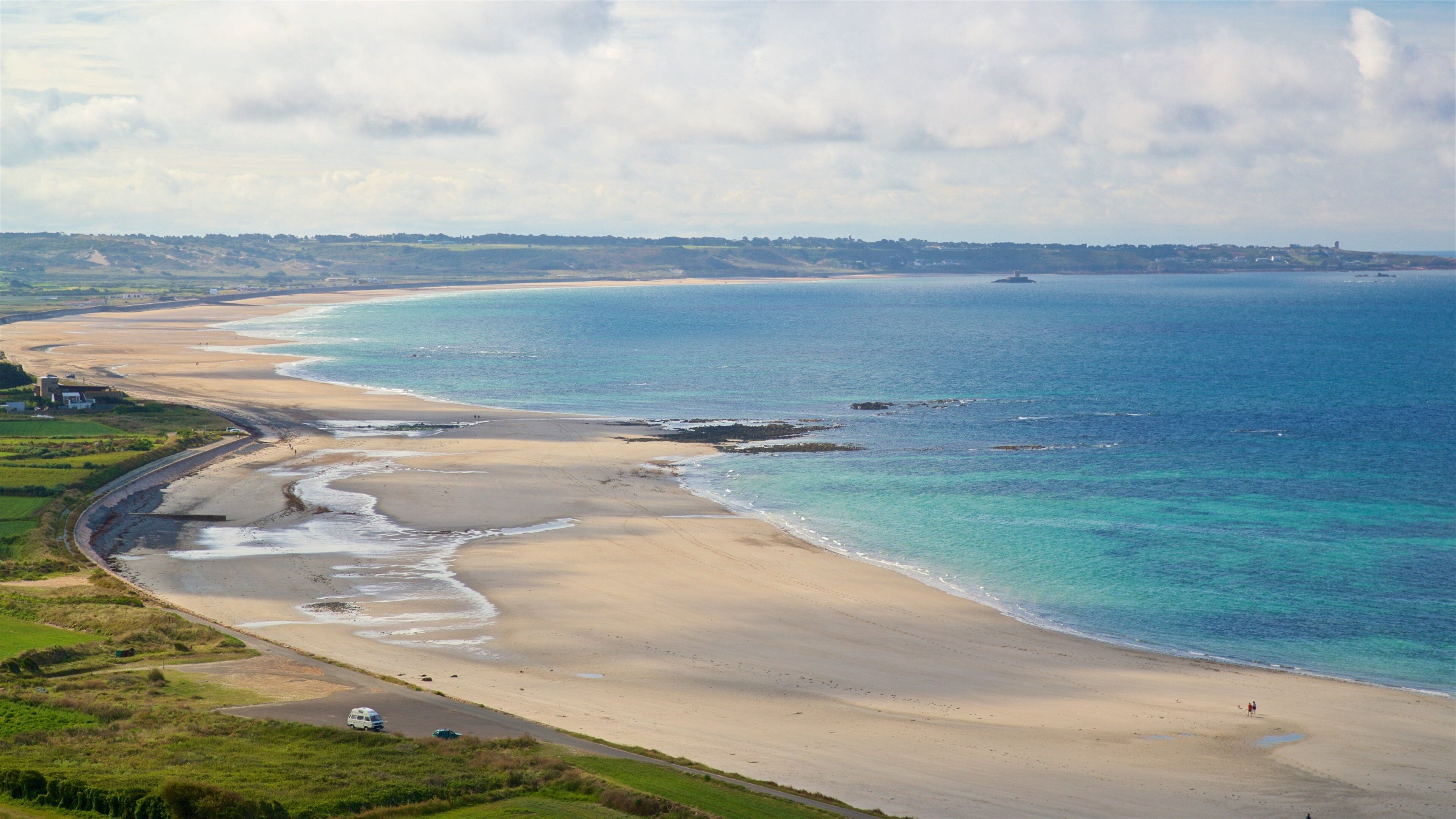 St Ouen featuring a sandy beach, general coastal views and landscape views