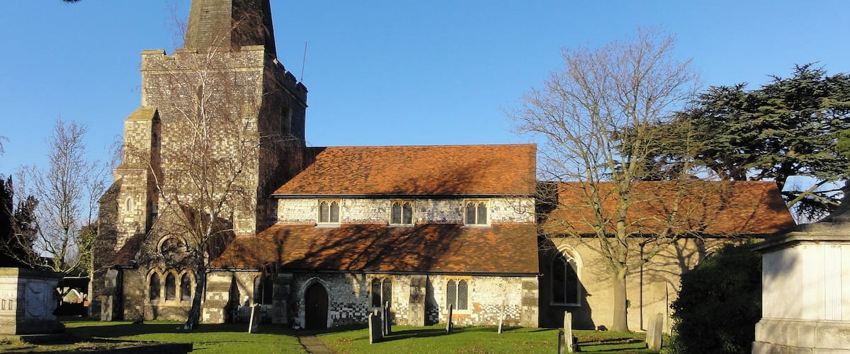 Parish church of St Mary the Virgin, Stanwell, Middlesex, seen from the south