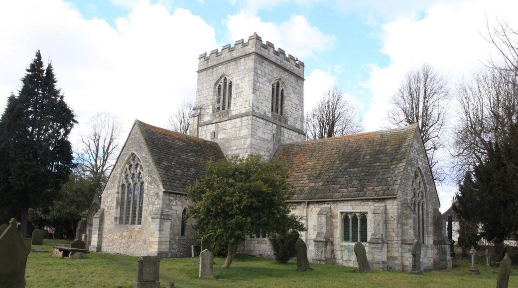 St Mary the Virgin, Church Fenton Note the Aircraft warning lights on the Church tower, this is due to the proximity of Church Fenton airfield.