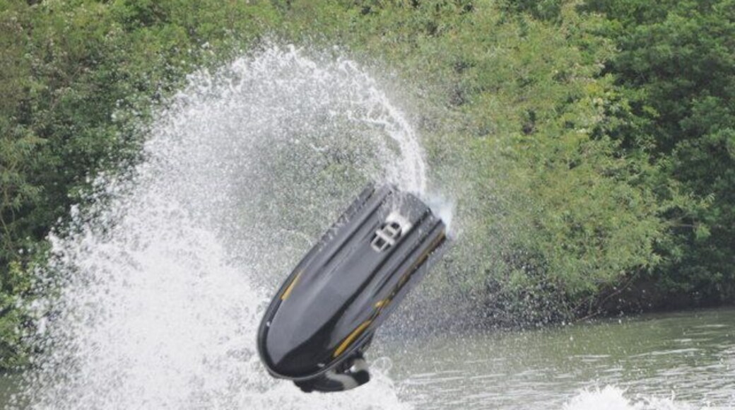 Jet Ski Stunt Someone doing a bit of a flip on a Jet Ski on a Bank Holiday Monday.