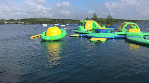 Great place for water sports. Open water swimming, water skiing, inflatables and a lovely cafe
