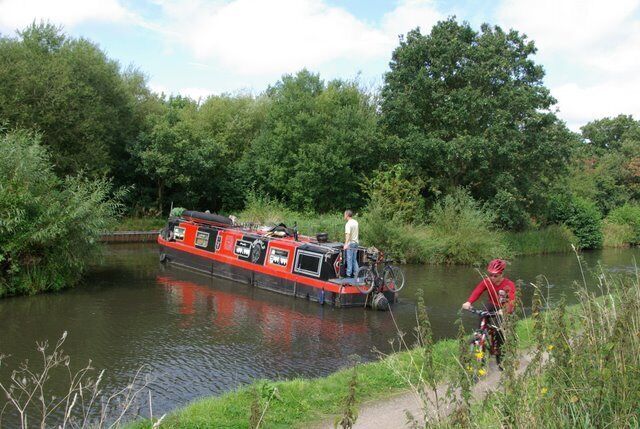 Winding hole on the Birmingham and Fazeley canal Winding holes are used by canal boats to turn around on the narrow canal.