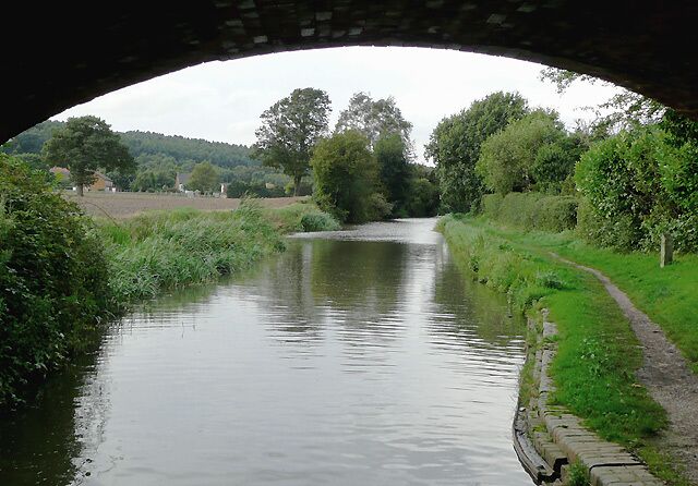 Birmingham and Fazeley Canal south of Hopwas, Staffordshire This is the canal seen from beneath the arch of Ball's Bridge, which carries Hints Lane between Hopwas and Hints Hill. The five and a half mile length of the canal between Fazeley and Whittington was built by the Birmingham and Fazeley Canal Company when the Coventry Canal company ran out of money.