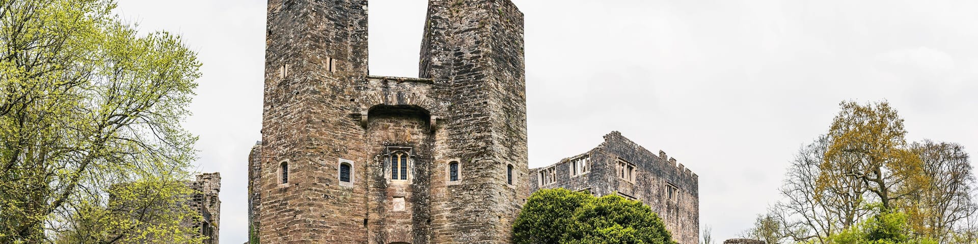 Panorama of Berry Pomeroy Castle, Totnes Devon, England