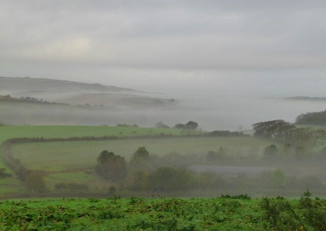 Morning view over the valley near High Torr Farm