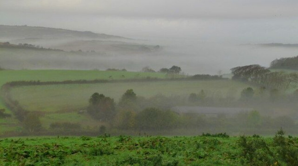 Morning view over the valley near High Torr Farm