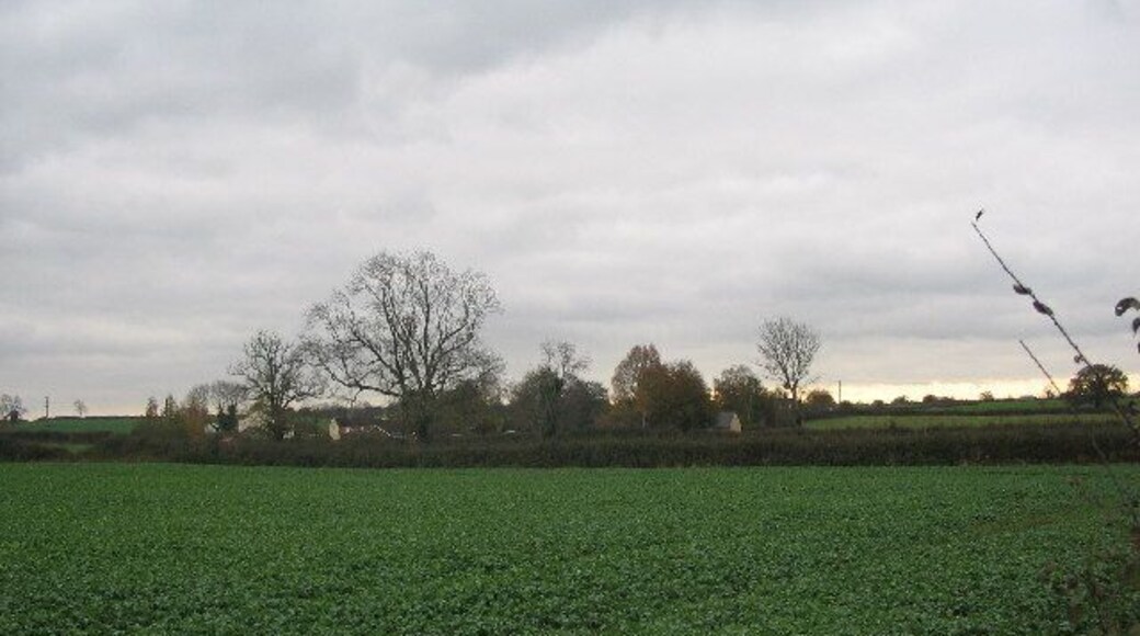 Ireland and Scotland. Looking southwest over cropland to the hamlets of Ireland and Scotland.