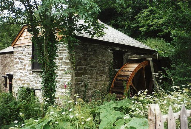 Veryan: Melinsey or Higher Mill. The overshot waterwheel was cast by Harris & Polmear of the City Foundry, Truro, in 1882. It has been restored to working order and by 2000 the watermill was open daily from April to October, with a craft centre and agricultural museum and offering light lunches and teas