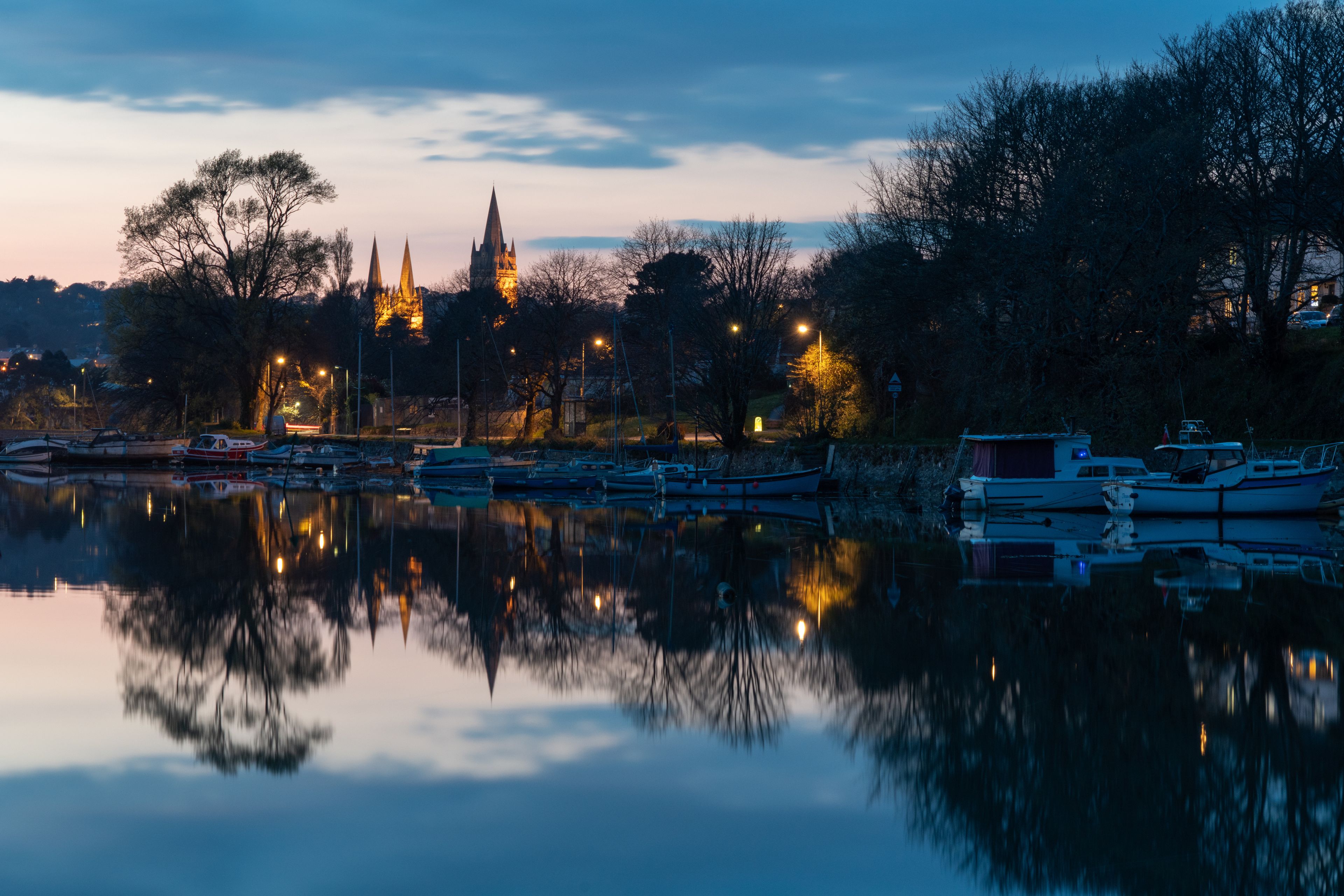 Truro cathedral on the river cornwall england uk 