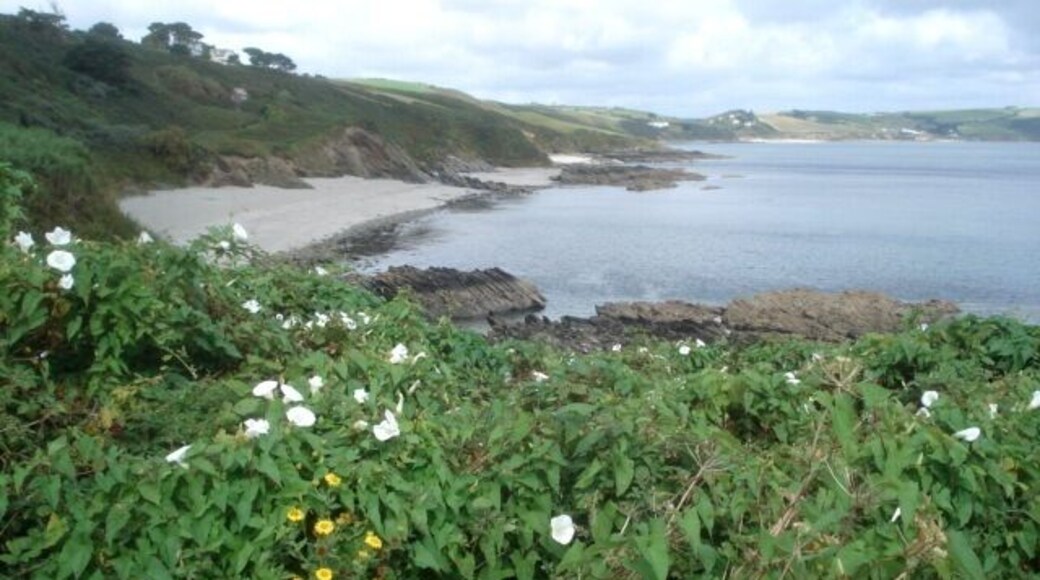Porthbean Beach Looking north-east from the coast path.