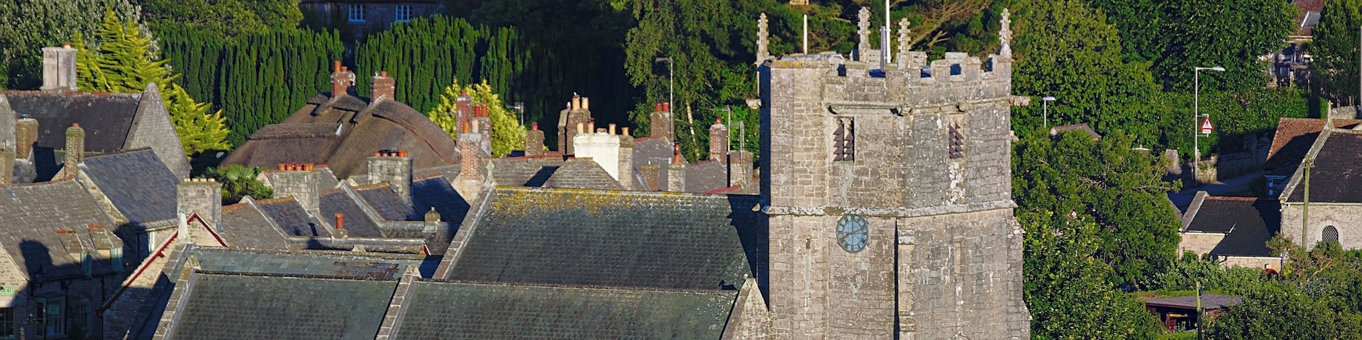 Photo of the Church in Corfe, 27, East Street taken from a nearby hill Wikidata has entry Q26413487 with data related to this item.