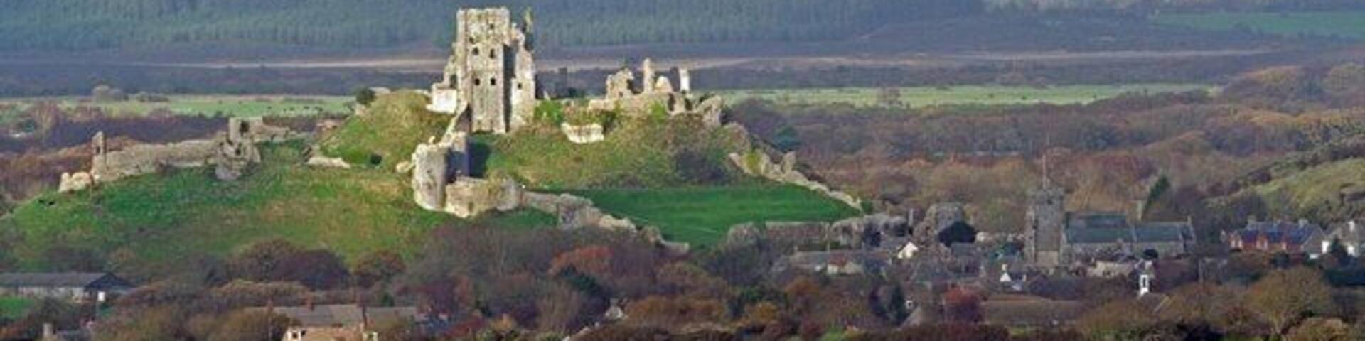 Corfe Castle Shot taken from B3069 by Kingston Barn mid afternoon.