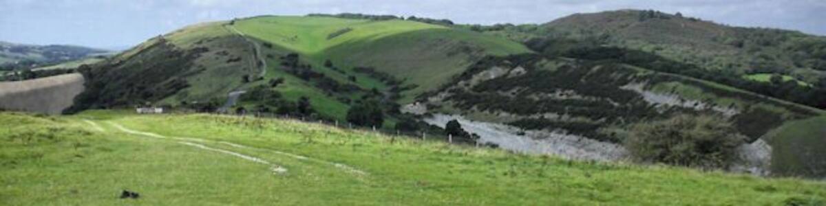 Ridgeway West of Knowle Hill Looking west towards Stonehill Down and Ridgeway Hill.