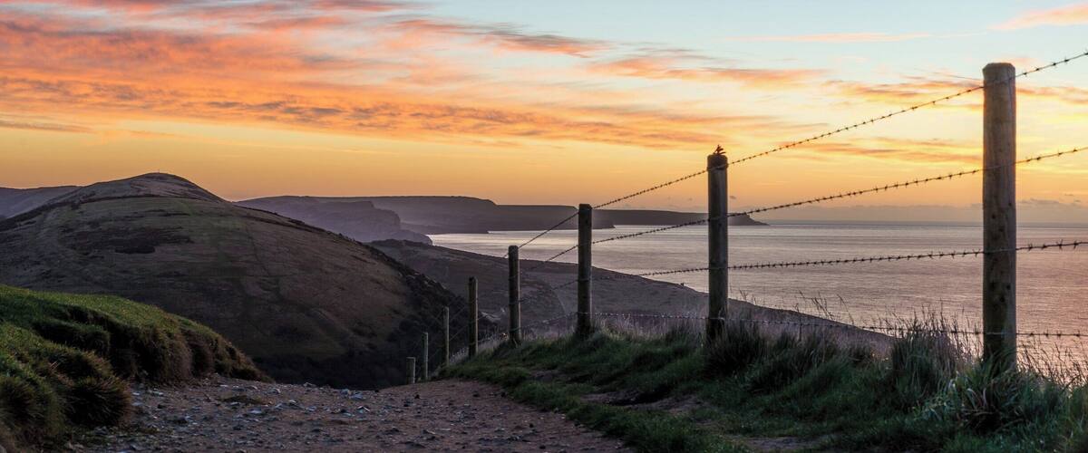 Heck of a trek to the top of the hill between Lulworth Cove and Man O'War Beach. Worth it though