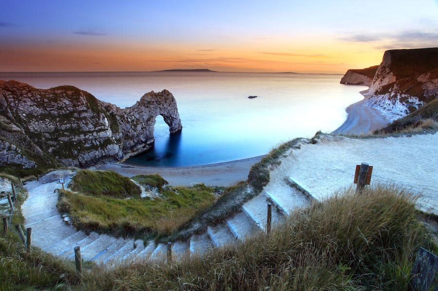Durdle Door Sunset Dorset England; Shutterstock ID 150043940