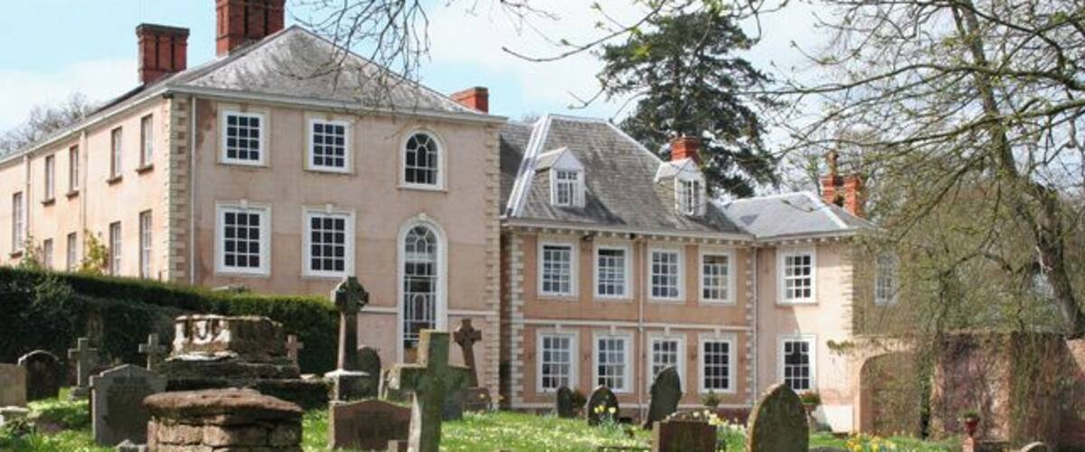 Nynehead: Nynehead Court.Seen from the adjoining churchyard, looking north west. An Historic Landscape Restoration Award for the period 2001-2003 was given by Taunton Deane Borough Council