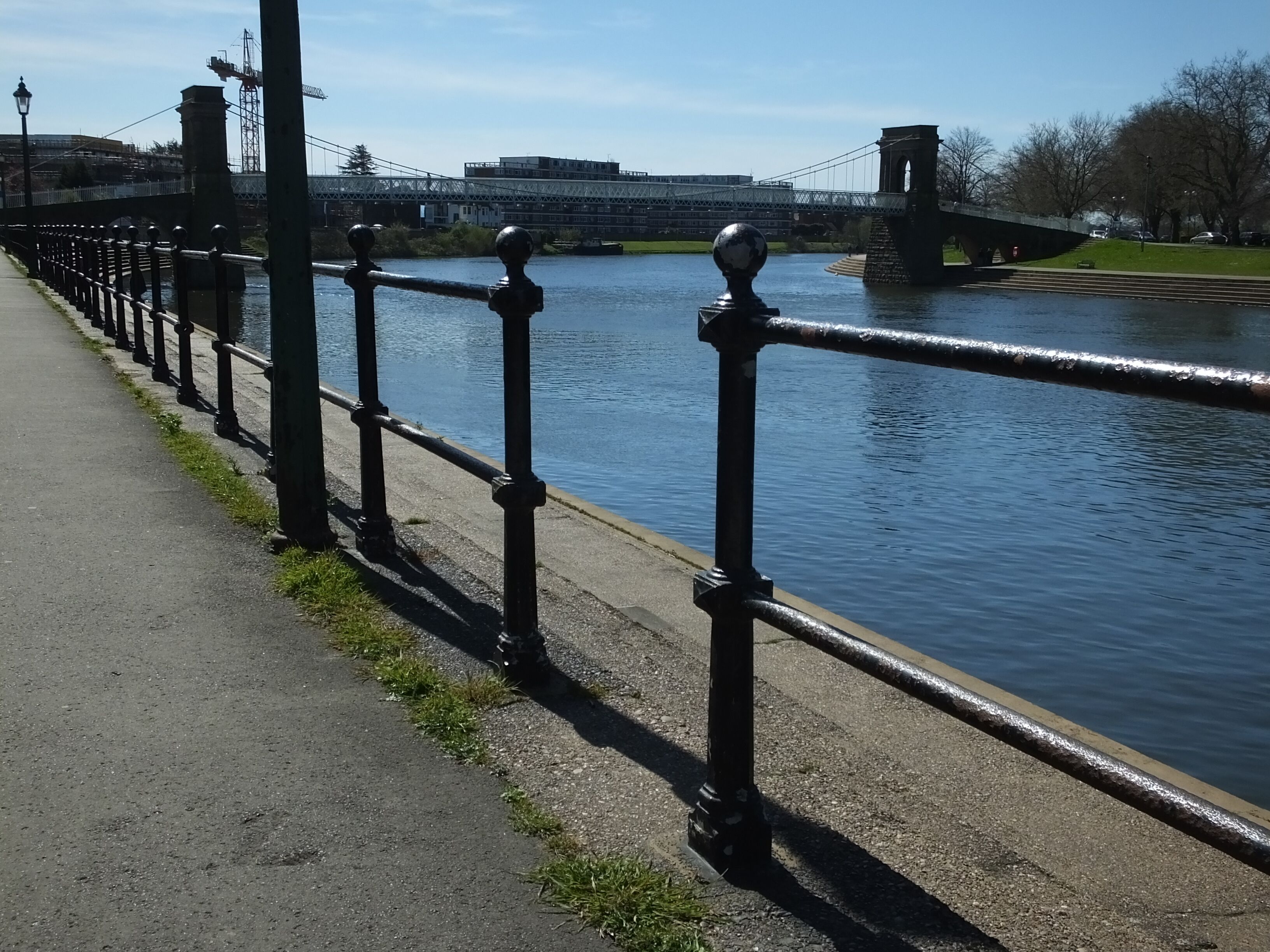 Wilford Suspension Bridge is a combined pedestrian footbridge and aqueduct which crosses the River Trent linking the town of West Bridgford to the Meadows in the city of Nottingham. It also carries a gas main.