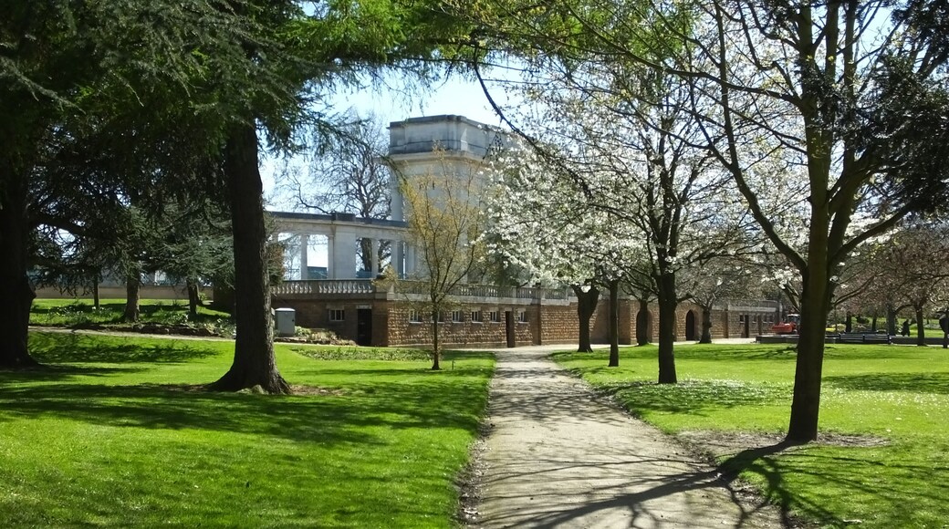 The City War Memorial, Nottingham is the main War Memorial for the City of Nottingham. It is located in the Meadows It was designed by T. Wallis Gordon, Nottingham City Engineer and Surveyor. The foundation stone was laid 1 August 1923. To the east is the River Trent, and to the west the Memorial Gardens with fountains and a statue of Queen Victoria.