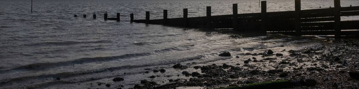 Winter sunset at Westcliff-on-Sea, Essex, England, United Kingdom