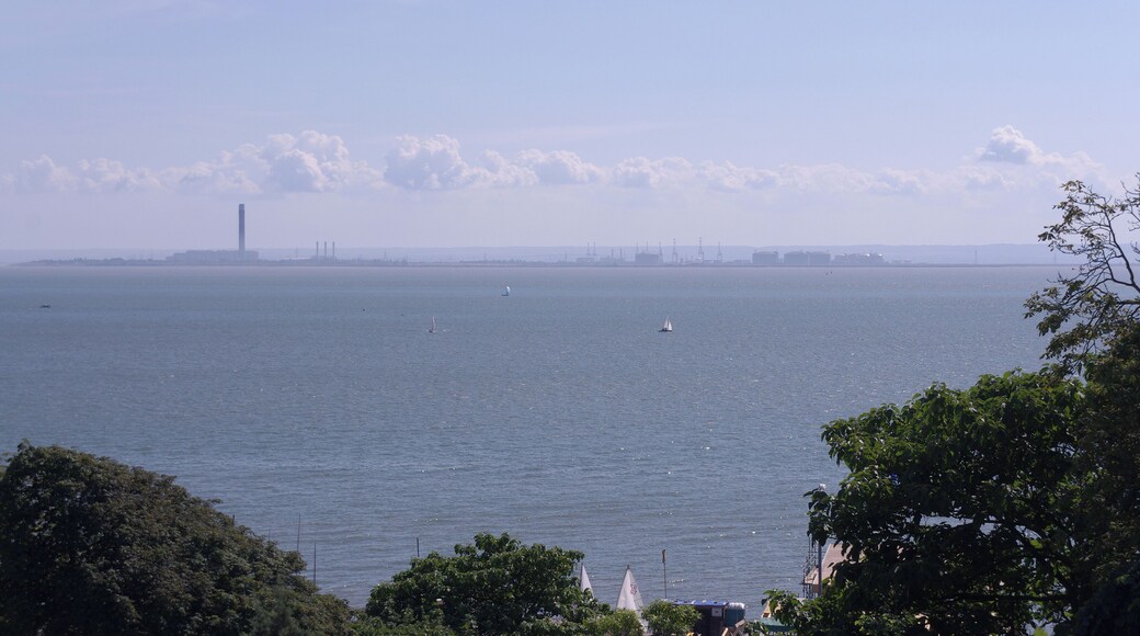 Looking south across the Thames Estuary towards the Isle of Grain from Westcliff, Southend-on-Sea.