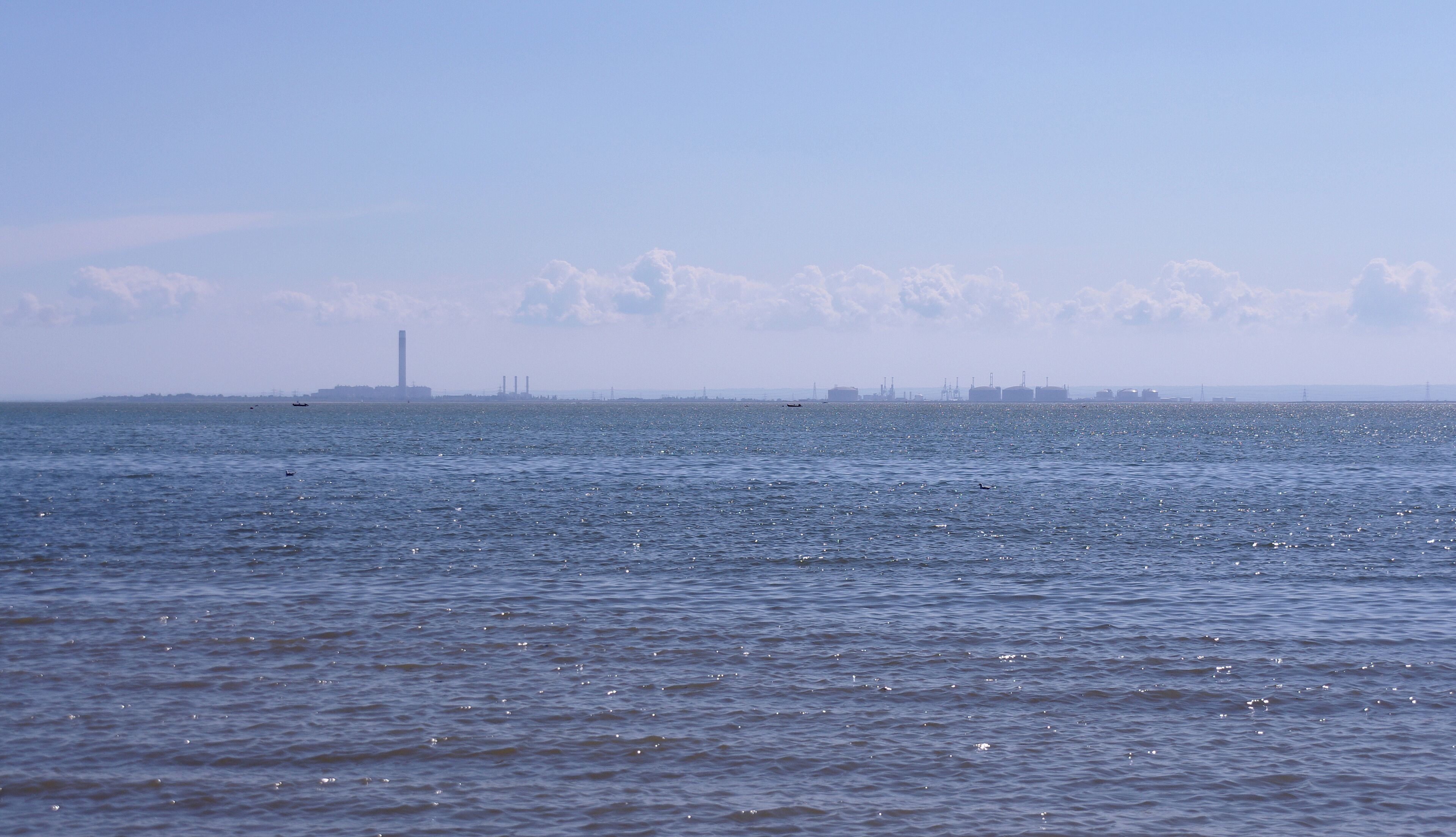 Looking south across the Thames Estuary from Southend-on-Sea.