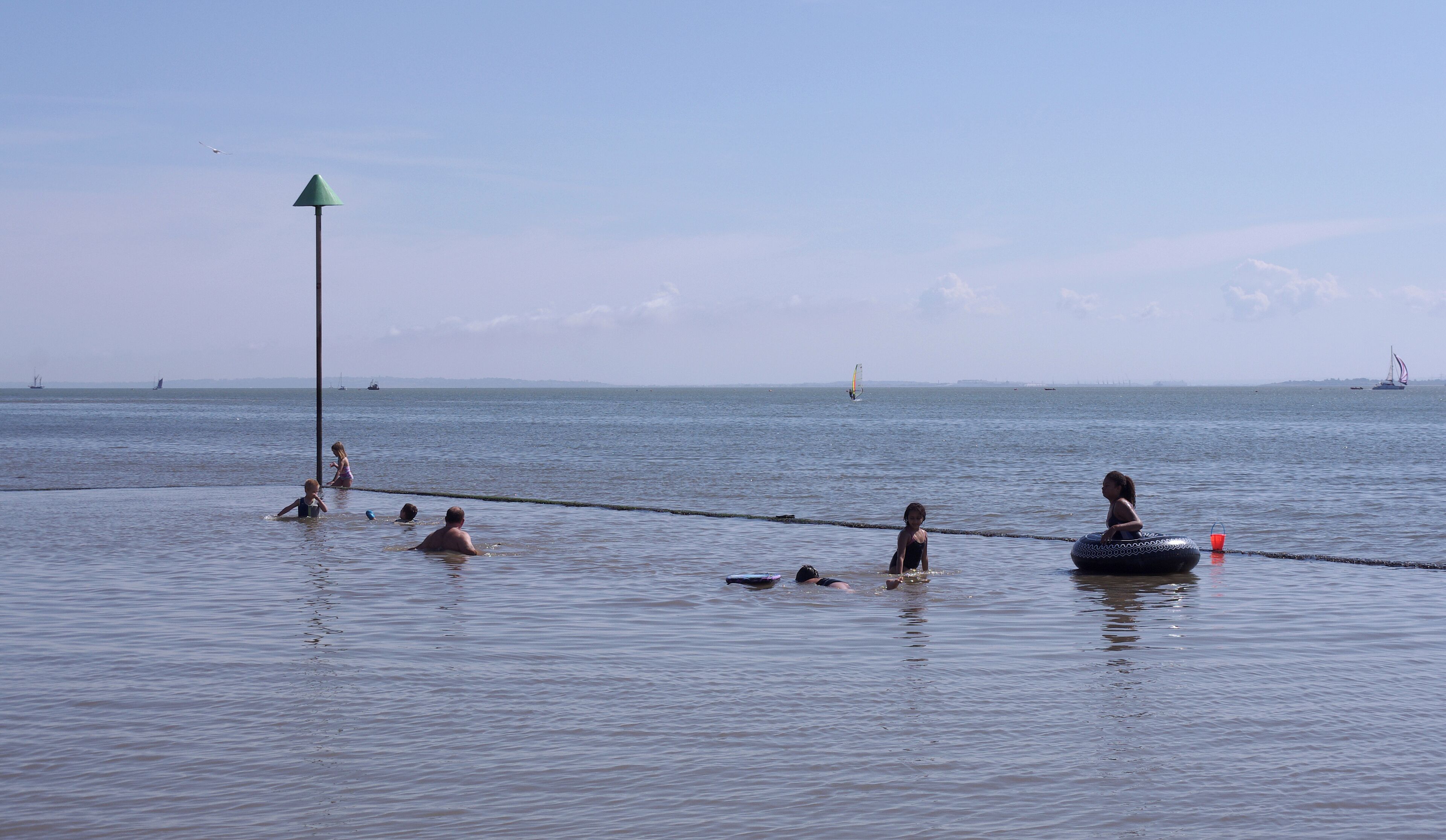 Swimmers in the marine lake at Chalkwell.