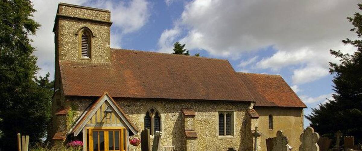 St Mary the Virgin parish church, Tatsfield, Surrey, seen from the south