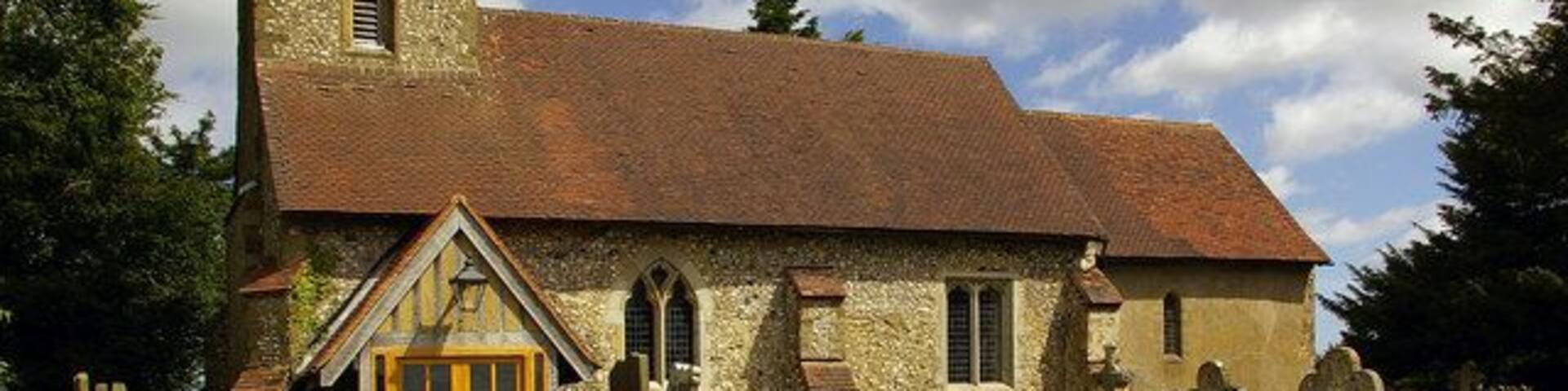 St Mary the Virgin parish church, Tatsfield, Surrey, seen from the south