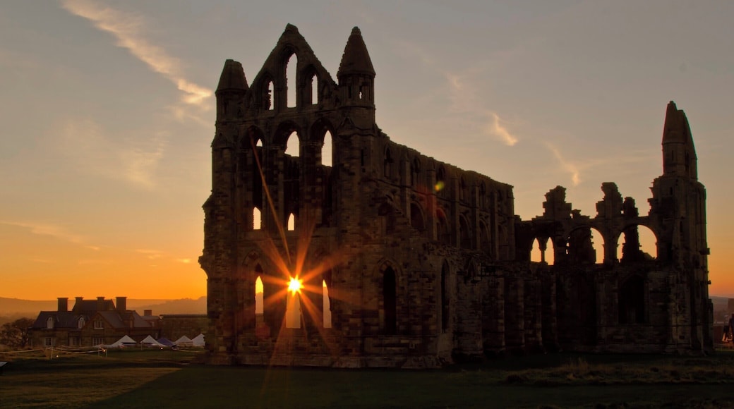 Sunset in Whitby North Yorkshire looking through the abbey window as the sun went down.