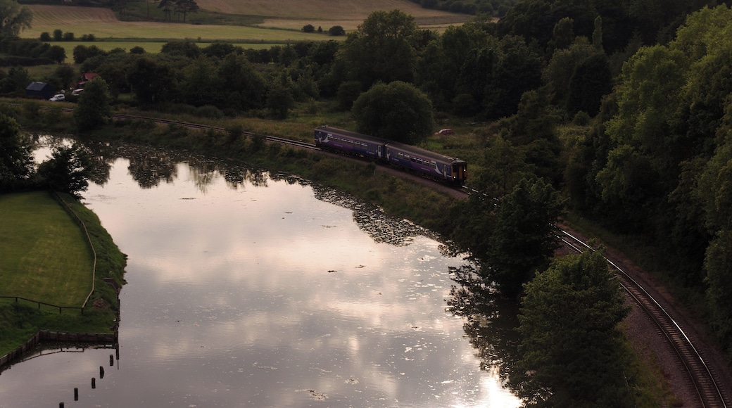 Northern Rail Super Sprinter DMU 156452 approaches the Larpool Viaduct with a service from Middlesborough to Whitby.