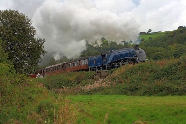 60007 'Sir Nigel Gresley' Heading South to Pickering Just about to pass Esk Valley cottages.