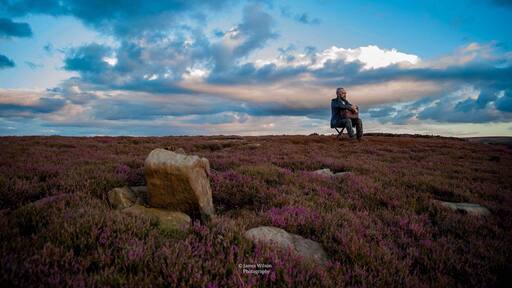 'The Sitting Man' bronze sculpture on the North Yorkshire Moors