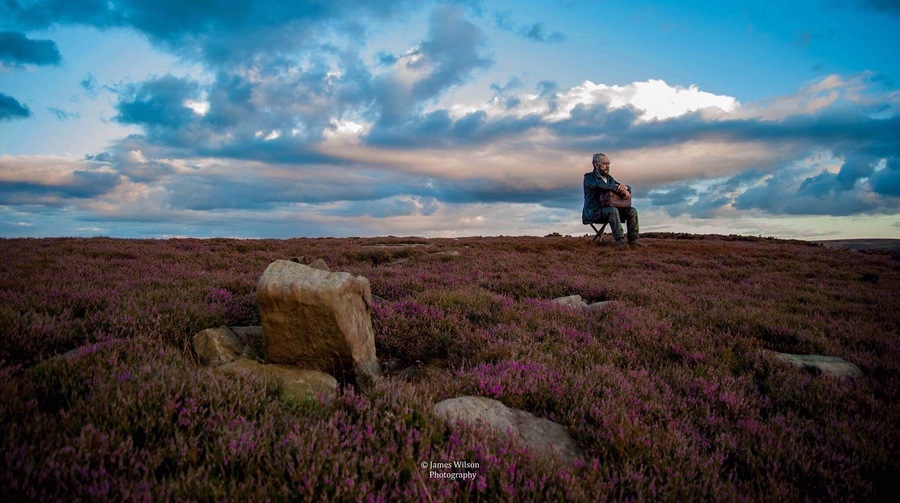 'The Sitting Man' bronze sculpture on the North Yorkshire Moors